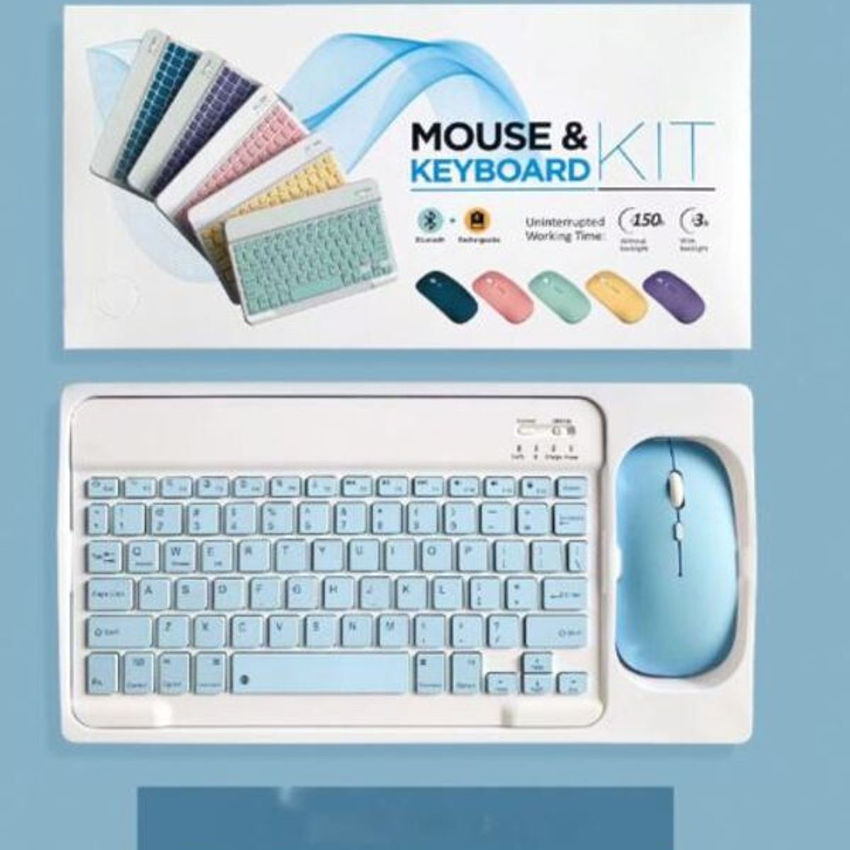 GENERICO - Teclado Mouse Bluetooth Inalambrico Pc Tablet Mac iPad - NEGRO