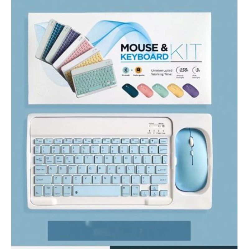 GENERICO - Teclado Mouse Bluetooth Inalambrico Pc Tablet Mac iPad - Blanco