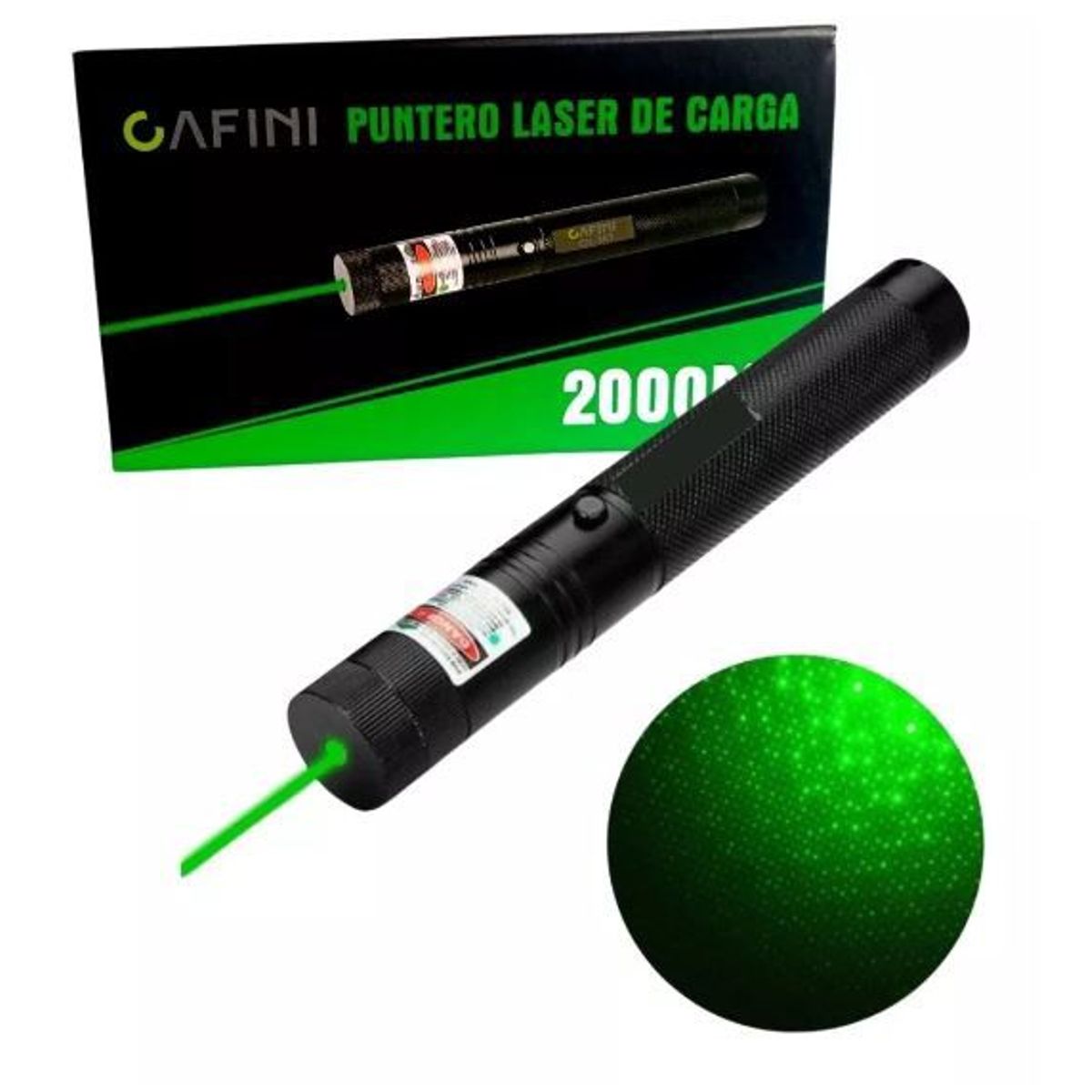 GENERICO - Puntero Laser Verde Recargable Cafini Gran Alcance 2000 M