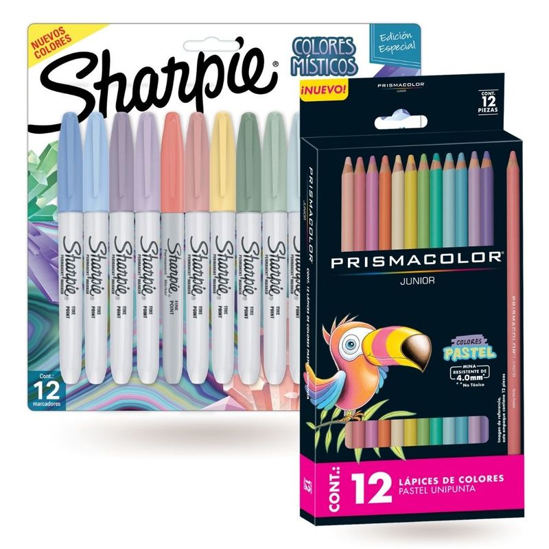 SHARPIE - Pack Colores y Plumones x 24 Pasteles