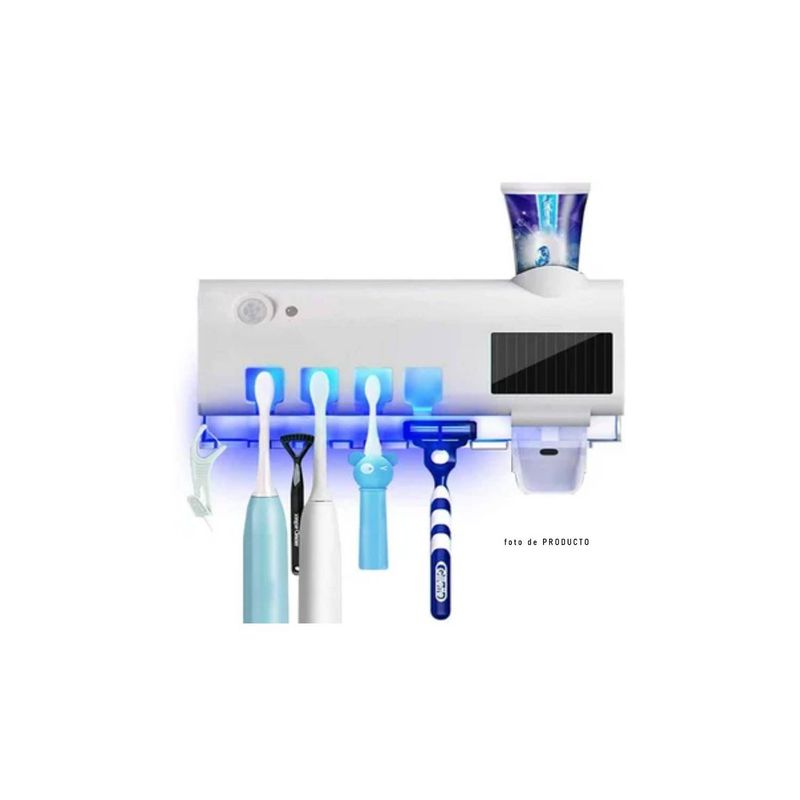 GENERICO - Porta Cepillos Esterilizador Inteligente recarga USB y Solar