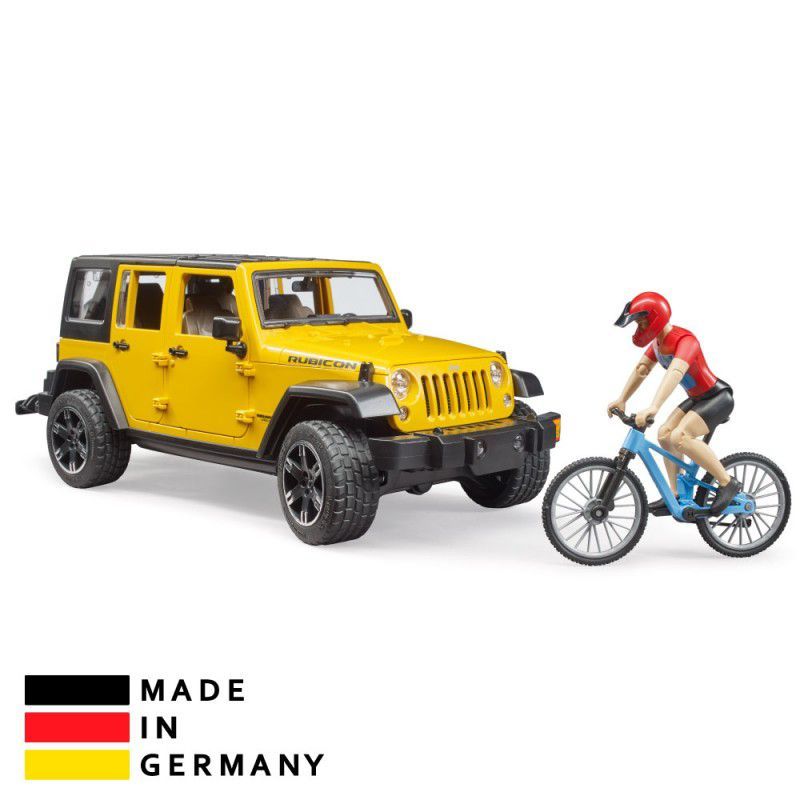 BRUDER - Juguete Camioneta Jeep con Bicicleta Bruder 2543