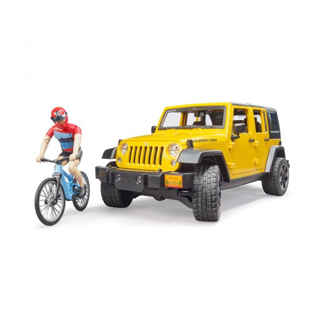 BRUDER - Juguete Camioneta Jeep con Bicicleta Bruder 2543