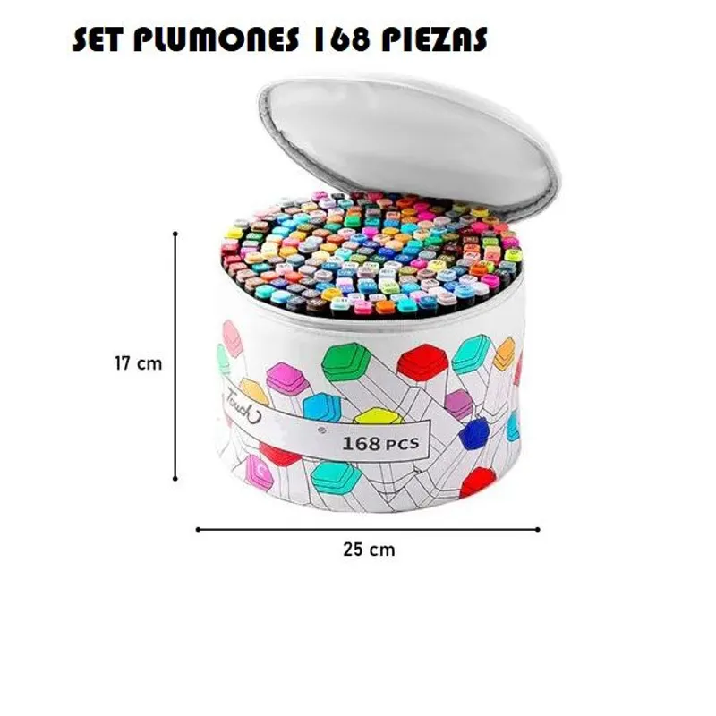 GENERICO - SET DE 168 PLUMONES KAWAII ARTISTICOS