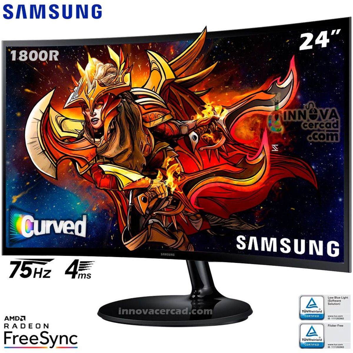 SAMSUNG - MONITOR SAMSUNG LS24C360EALXPE CURVO 24 VA FHD 75Hz 4ms