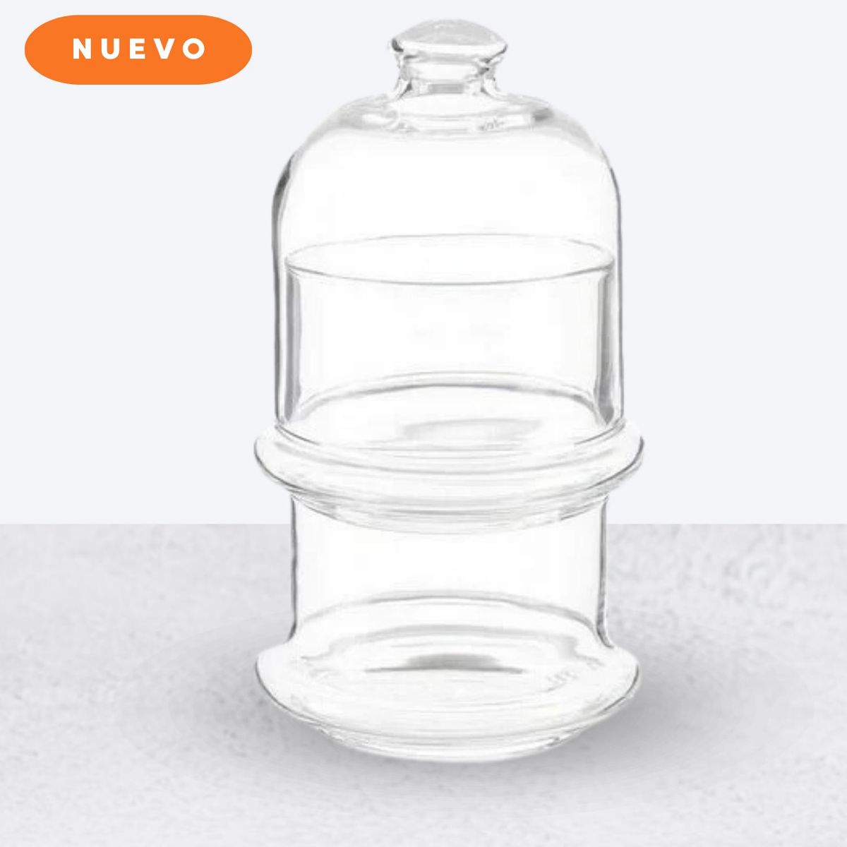 GENERICO - Bombonera de Cristal con Cubierta de Cúpula 2 pisos