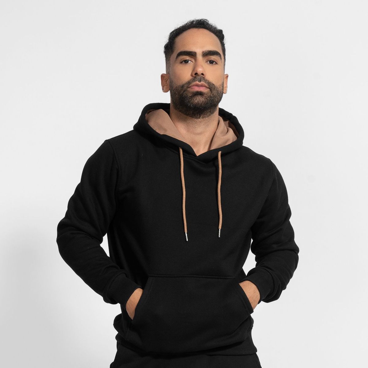 GENERICO - conjunto buzo de algodón polera y jogger para hombre negro Arcoi
