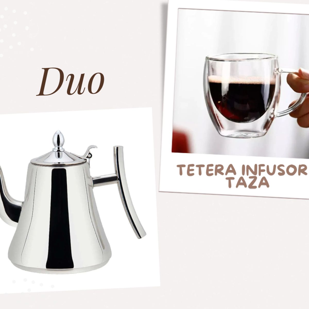 GENERICO - Pack 2 Infusora acero 1.5  + taza doble pared 250 ml