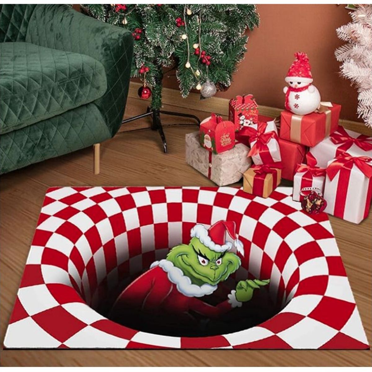 GENERICO - Tapete con ilusión 3D de navidad