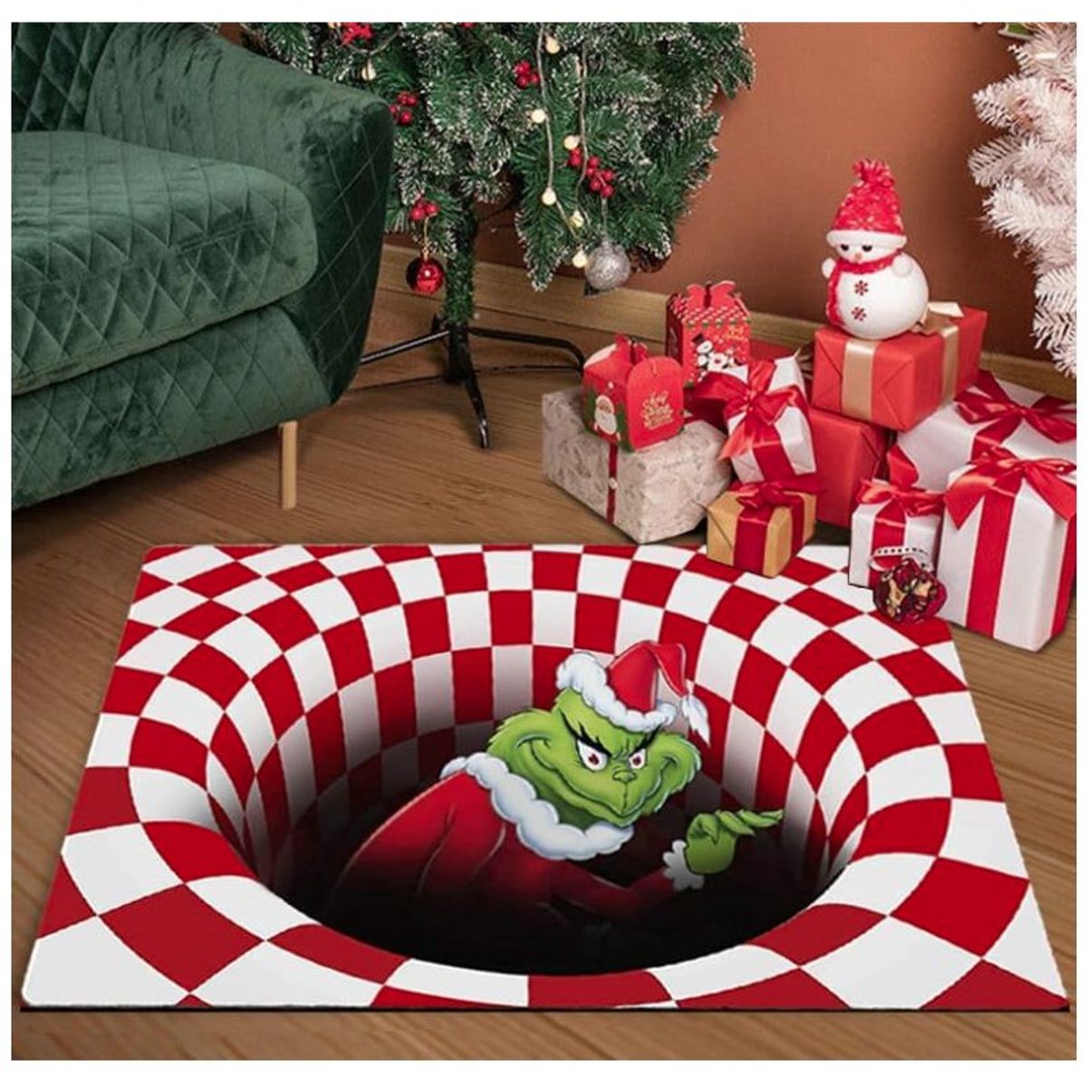 GENERICO - Tapete con ilusión 3D de navidad