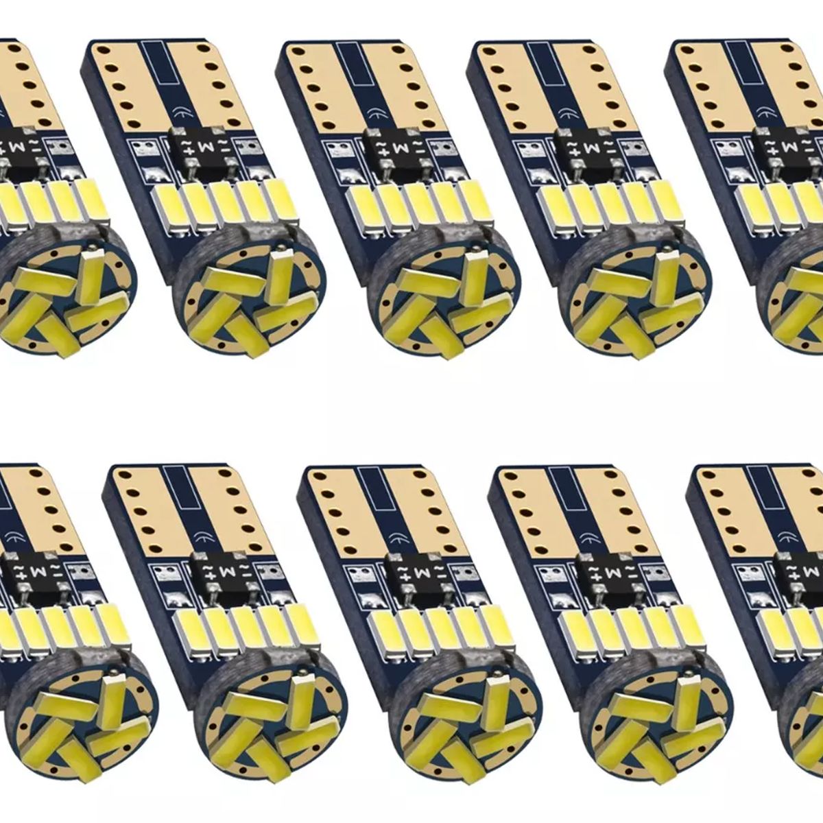 GENERICO - 10 Focos Led Lagrima T10 W5w Luz Diurna Salon Placa Maletero