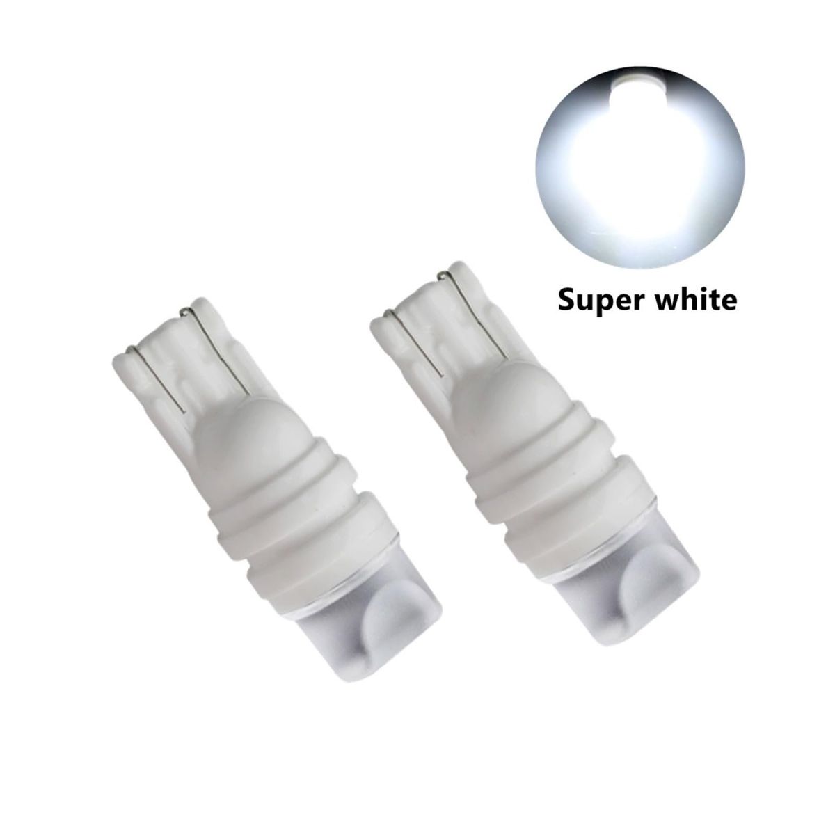 GENERICO - Par De Focos Led Lagrima T10 Luz Diurna Blanco Universal