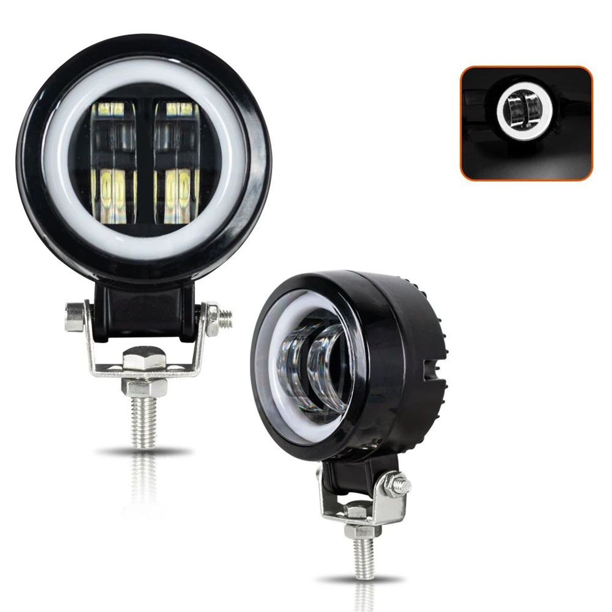 JET - Faro Redondo Ojo De Ángel 7cm 20w Lupa 6d Aro Blanco