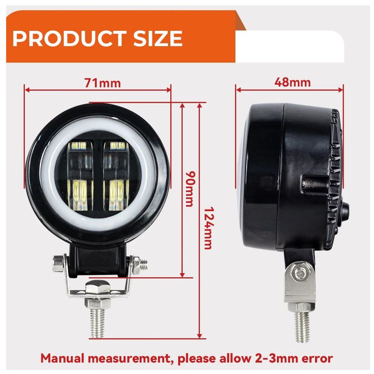 JET - Faro Redondo Ojo De Ángel 7cm 20w Lupa 6d Aro Blanco