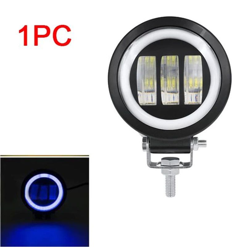 JET - Faro Led 3 Redondas Ojos Ãngel Exploradoras Auto Moto