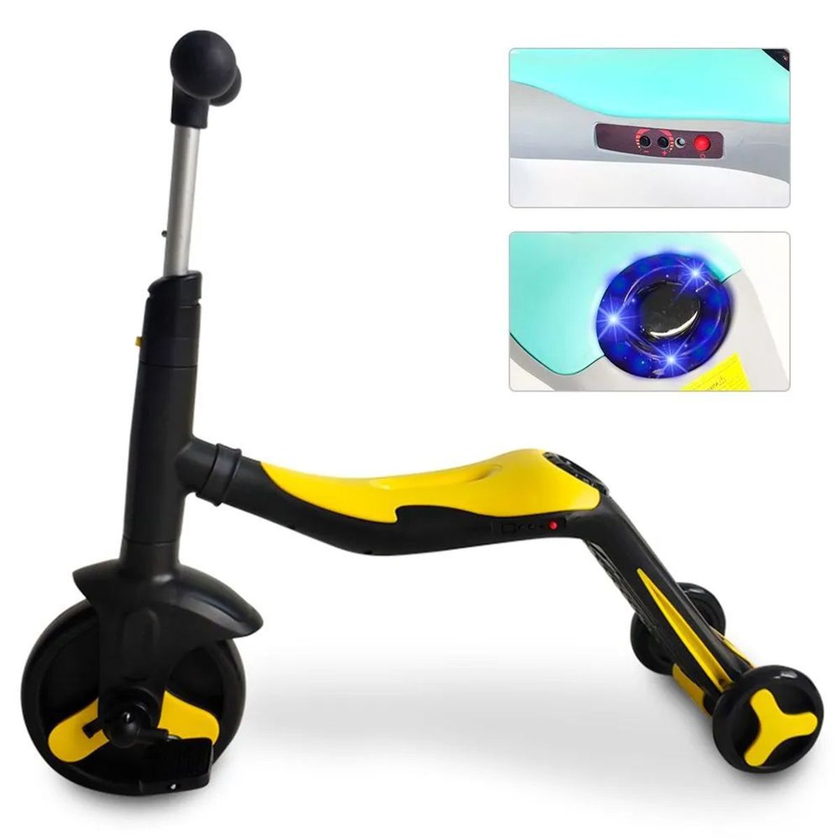 GENERICO - SCOOTER MUSICAL 3 EN 1 CON LUCES