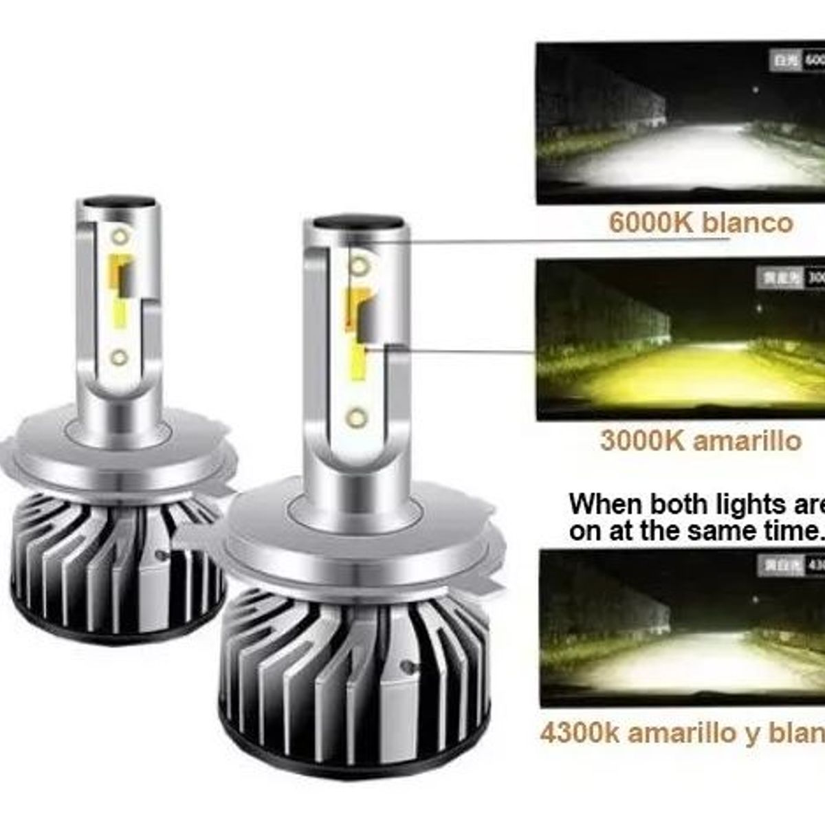 JET - Kit De Faro Led Tricolor H11 Neblinero Alta Potencia 18000Lm