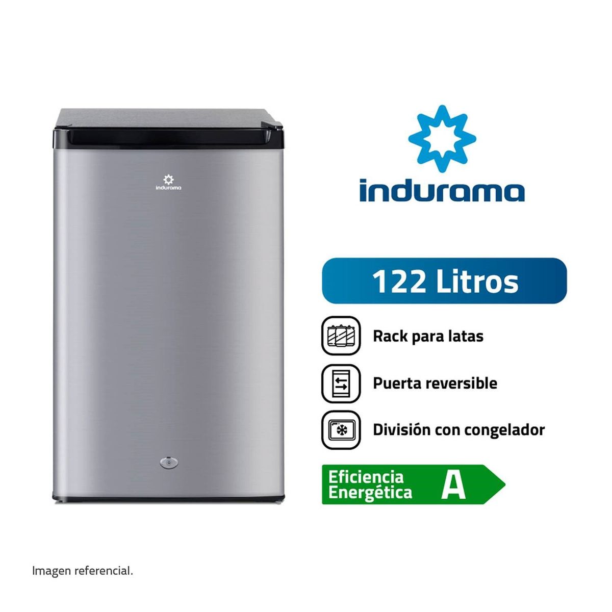 INDURAMA - Frigobar Indurama 122 Litros RI-159CR Cromado