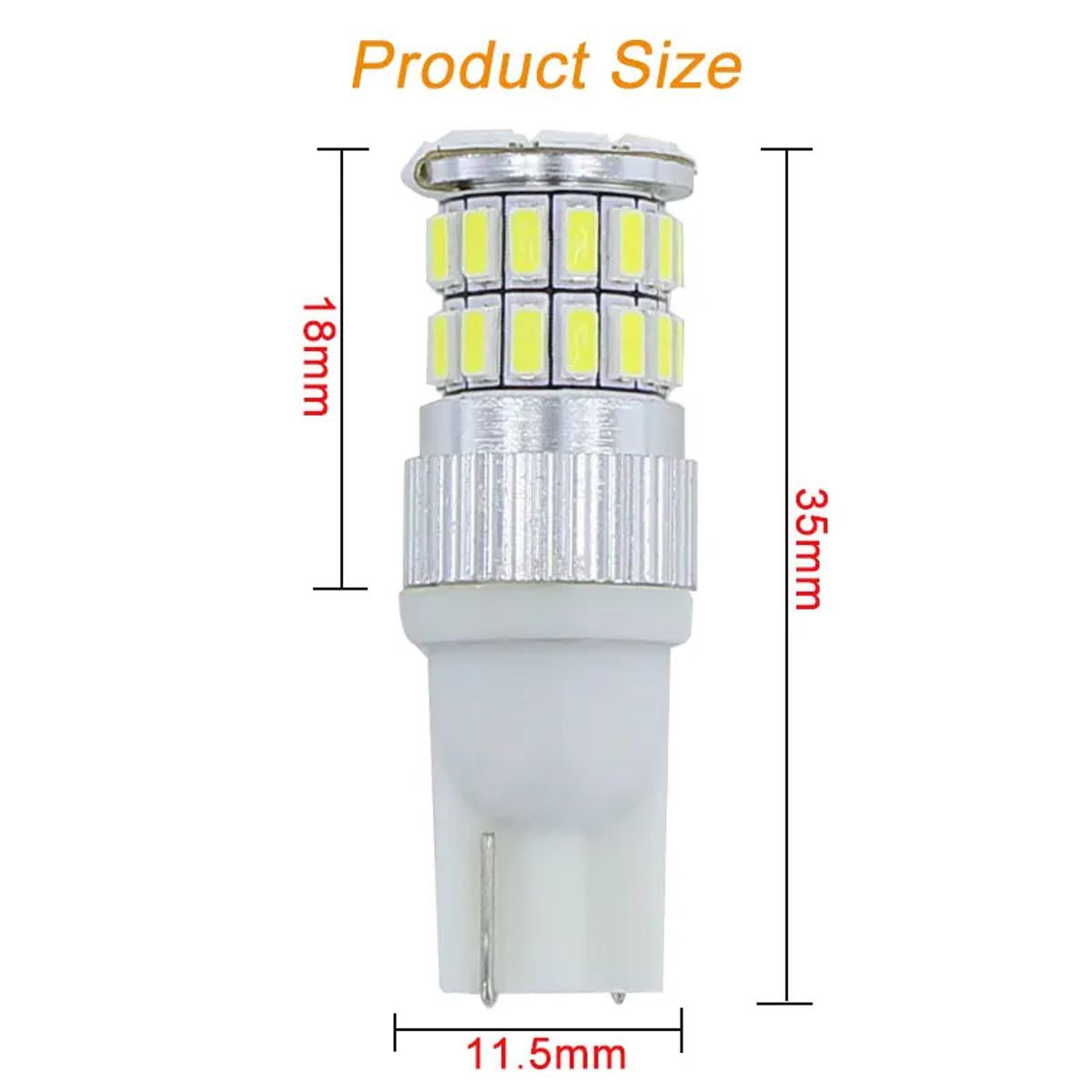 GENERICO - Par De Focos Led 360 Grados Lagrima T10 Auto Luz Blanco