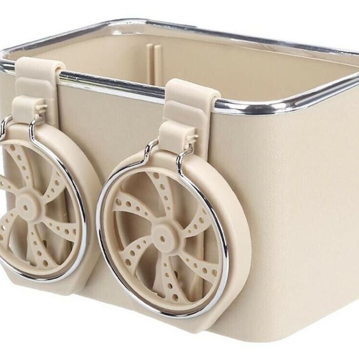 GENERICO - CAJA PORTAVASOS PARA CARRO BEIGE