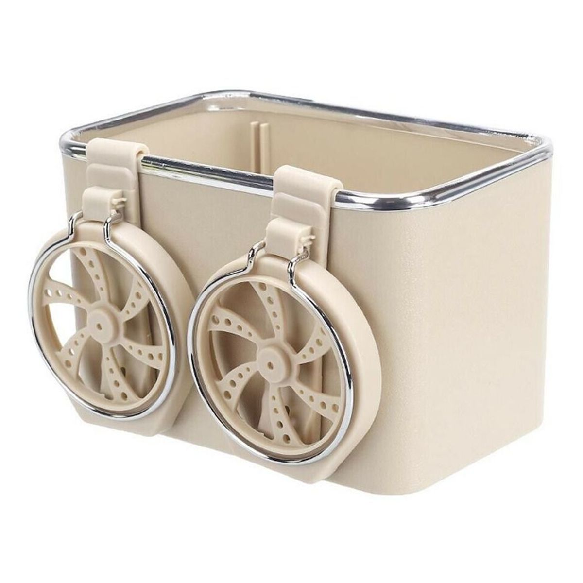 GENERICO - CAJA PORTAVASOS PARA CARRO BEIGE