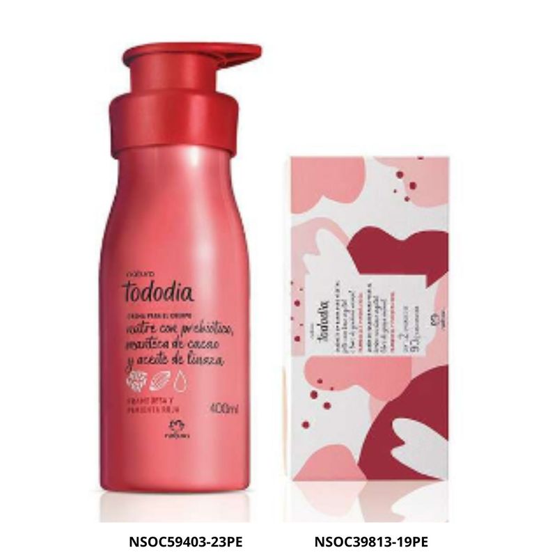 NATURA - Set de Mujer Tododia Crema Corporal Frambuesa Pimienta Roja y Jabones