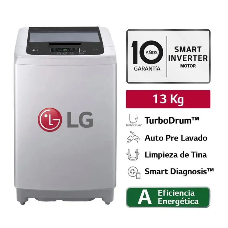 LG - Lavadora LG 13 KG Smart Motion WT13DPBK Gris