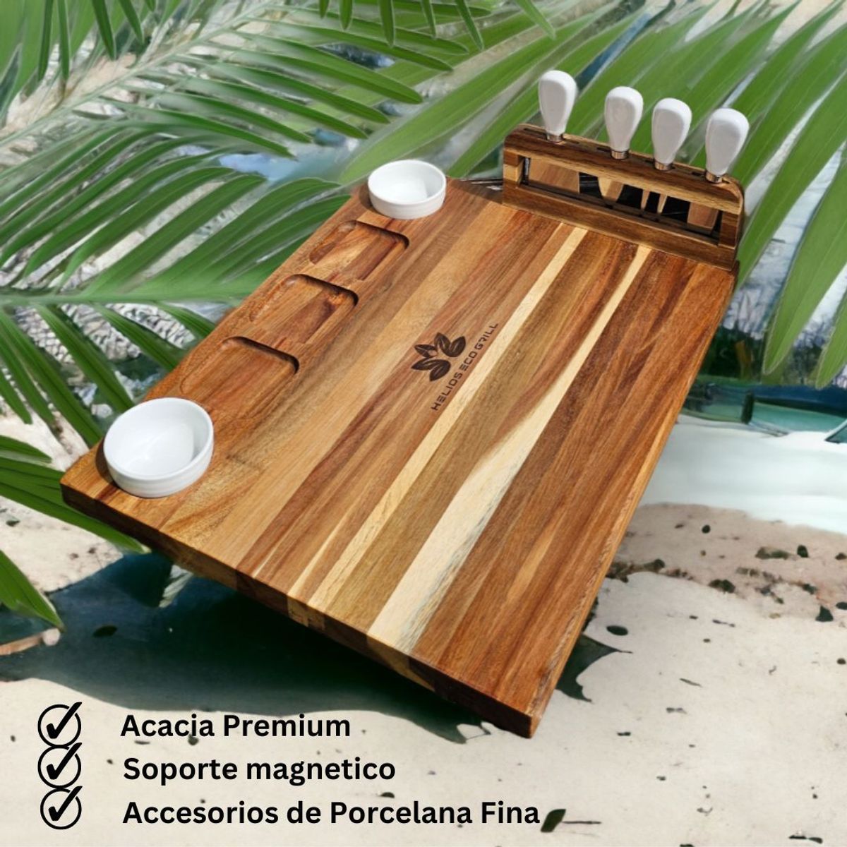 GENERICO - Set Premium Lux Tabla Grande de Acacia para Quesos  Charcuteria