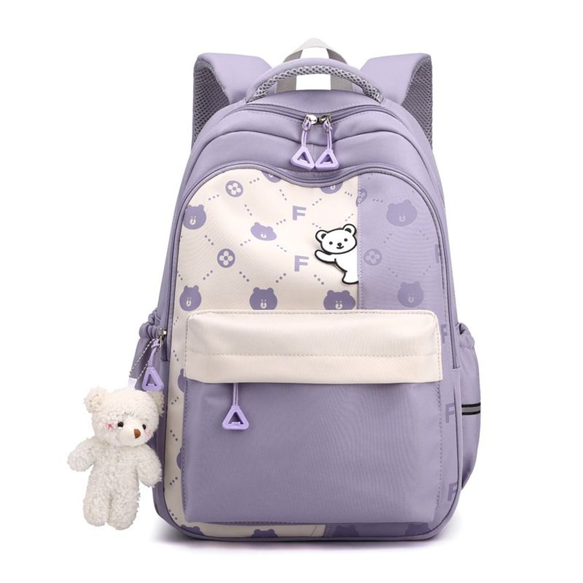 GENERICO - MOCHILA ESCOLAR KAWAII CON LLAVERO DE PELUCHE