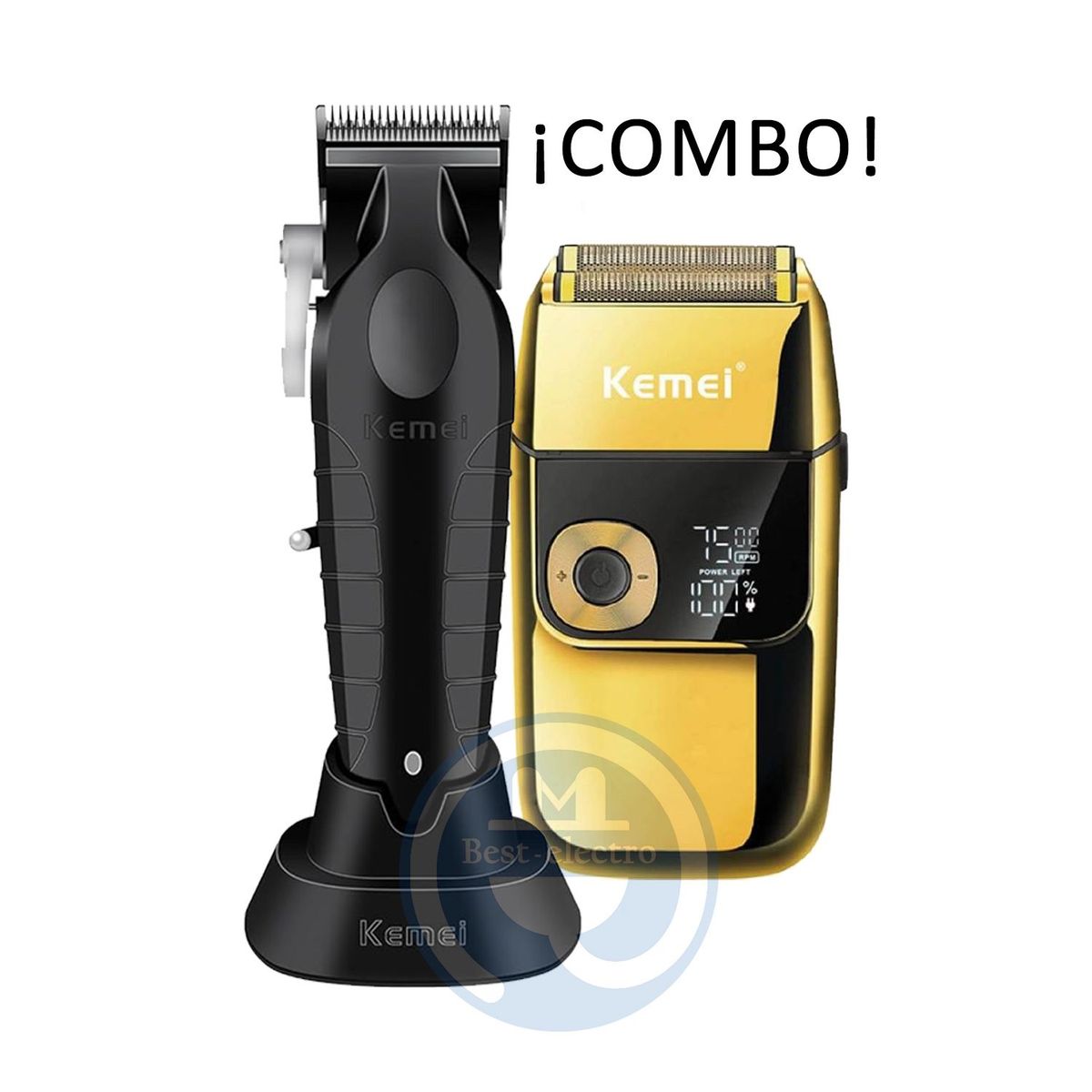 KEMEI - Combo Kemei Cortadora KM-2296 y Afeitadora KM-2028