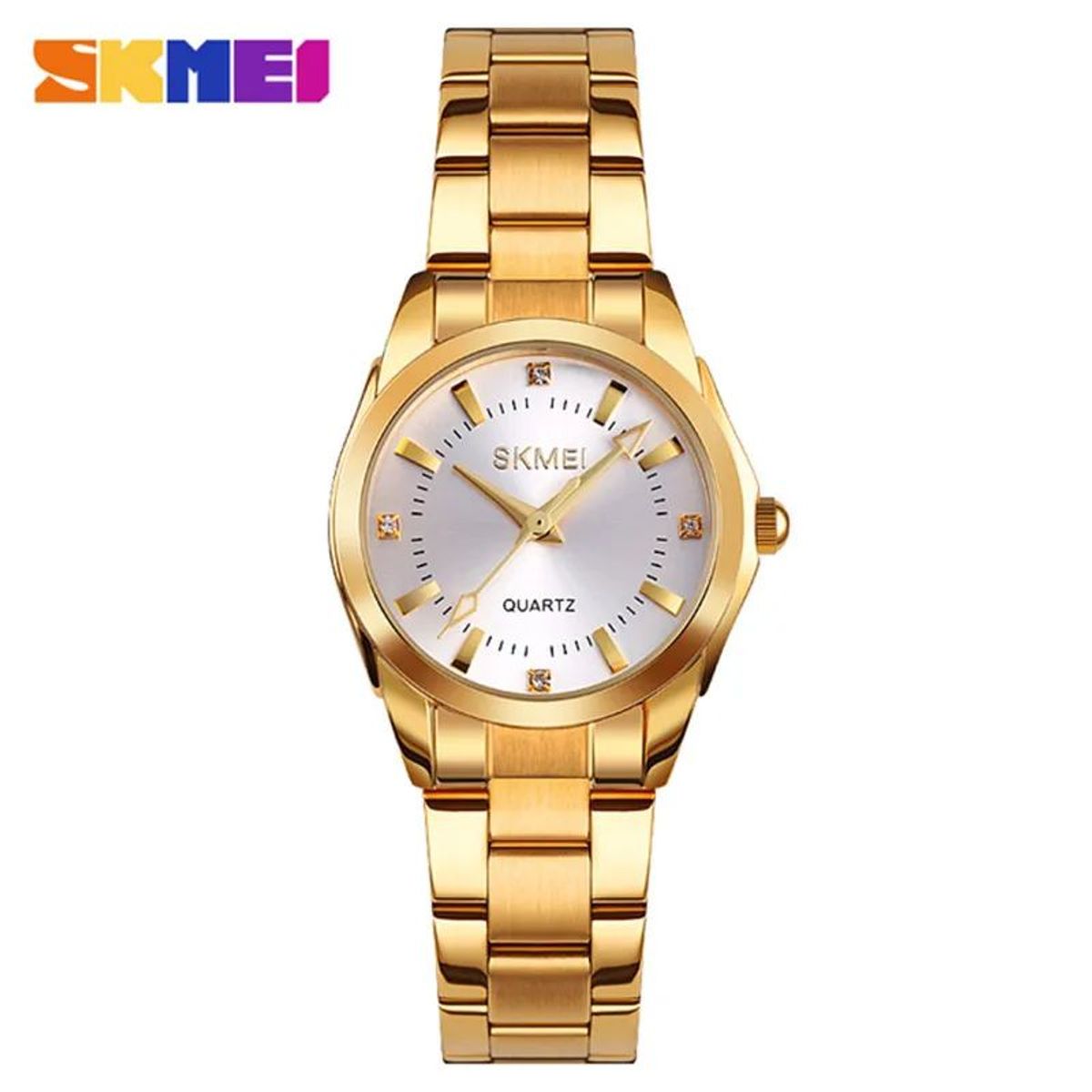 SKMEI - RELOJ SKMEI 1620 DORADO CORREA ACERO PARA MUJER_.