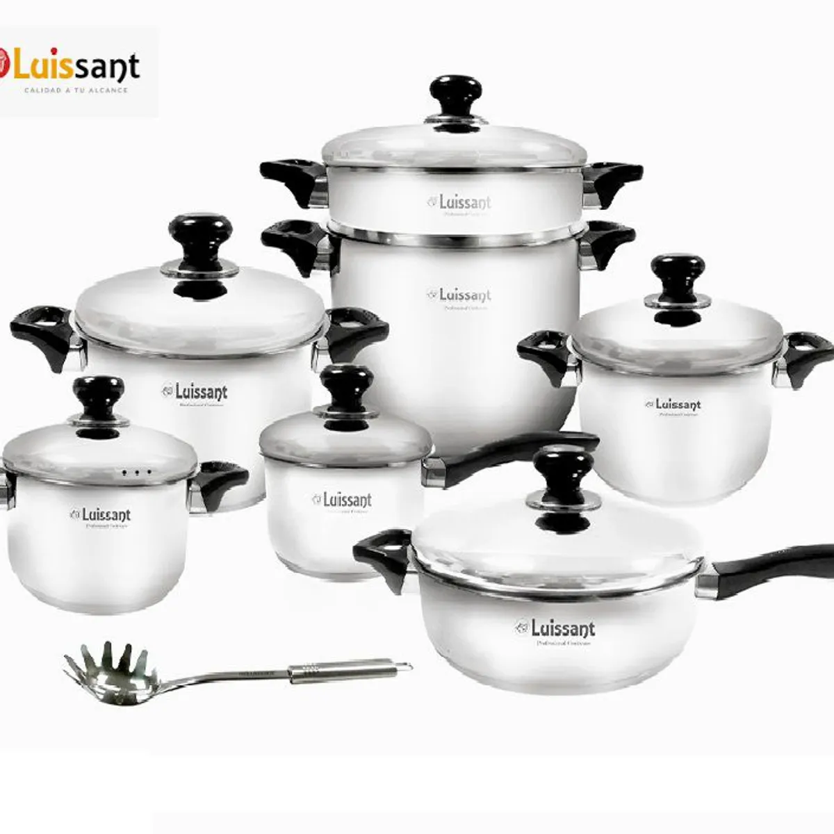 LUISSANT - Juego De Ollas Acero Inoxidable 14 Piezas Luissant