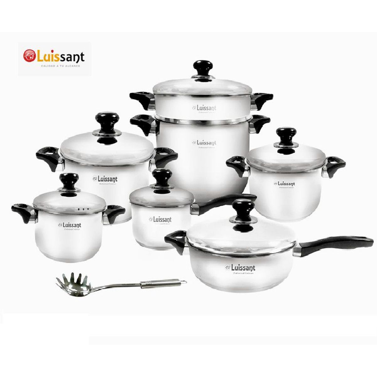 LUISSANT - Juego De Ollas Acero Inoxidable 14 Piezas Luissant