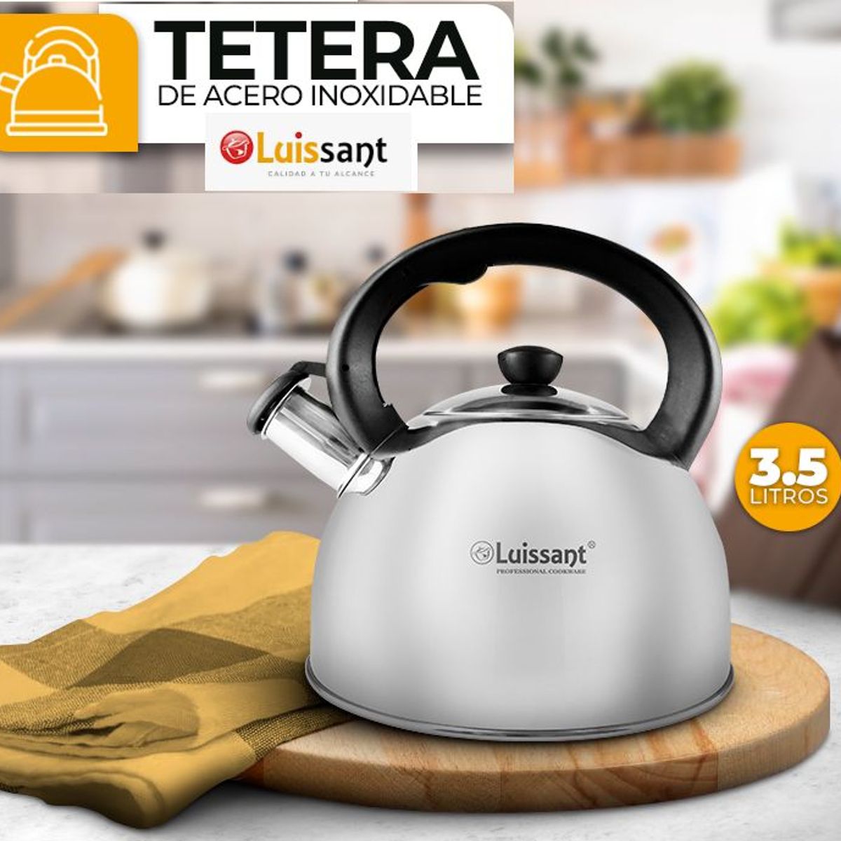 LUISSANT - Tetera 3.50 lt. Acero Inoxidable Luissant
