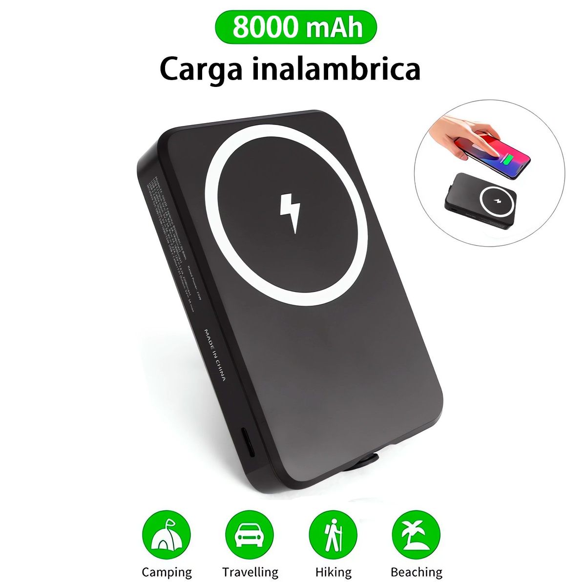 TEROS - Cargador Portatil Power Bank Magnetic 8000mah Inalamb. Teros
