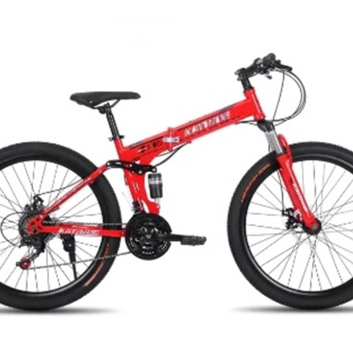 OEM - Bicicleta Montañera Plegable Roja Ruedas de Radios