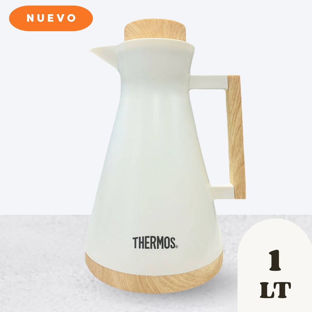 THERMOS - Jarra eco wood 1 lt. Blanco