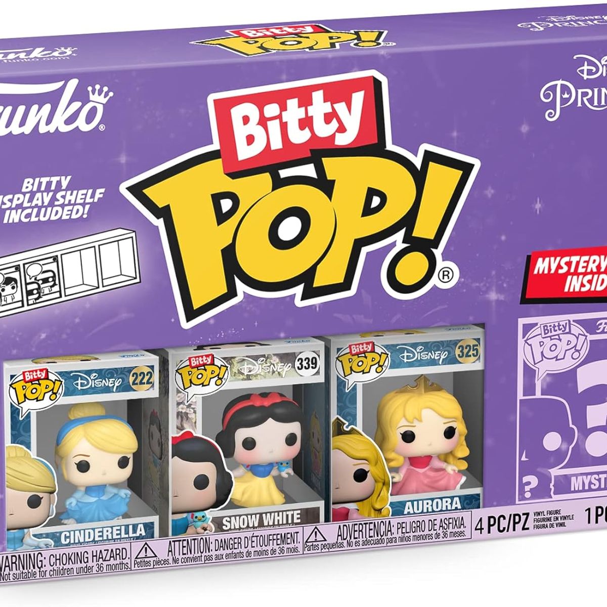 FUNKO - Miniaturas Funko Bitty Pop Disney Princess Cinderella 4pk