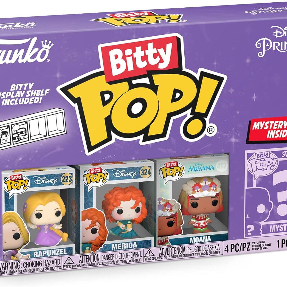 FUNKO - Miniaturas Funko Bitty Pop Disney Princess Rapunzel 4pk