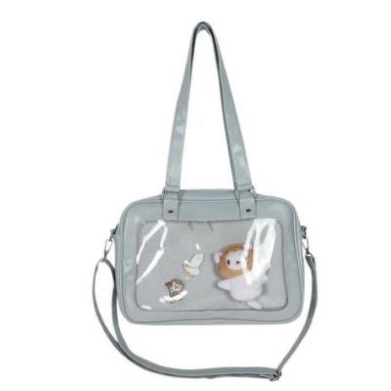 GENERICO - BOLSO PLAYERO DE CUERO PU KAWAI CELESTE