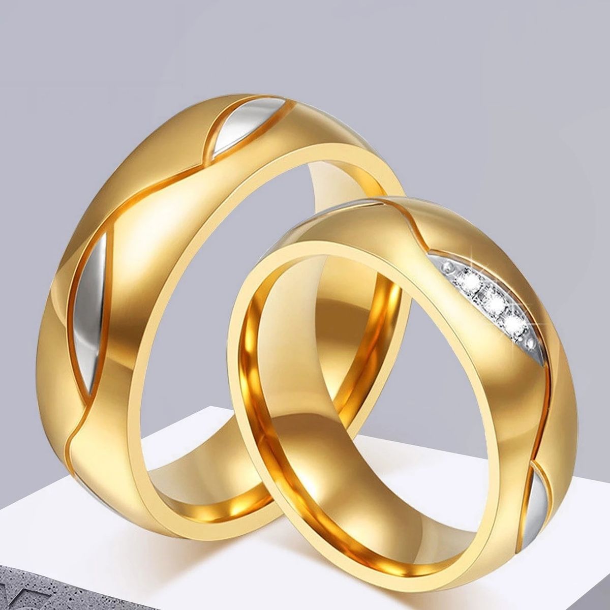 GENERICO - Anillo Matrimonio Alianzas Forever Mujer Bañado Oro 18K Novia Genieka