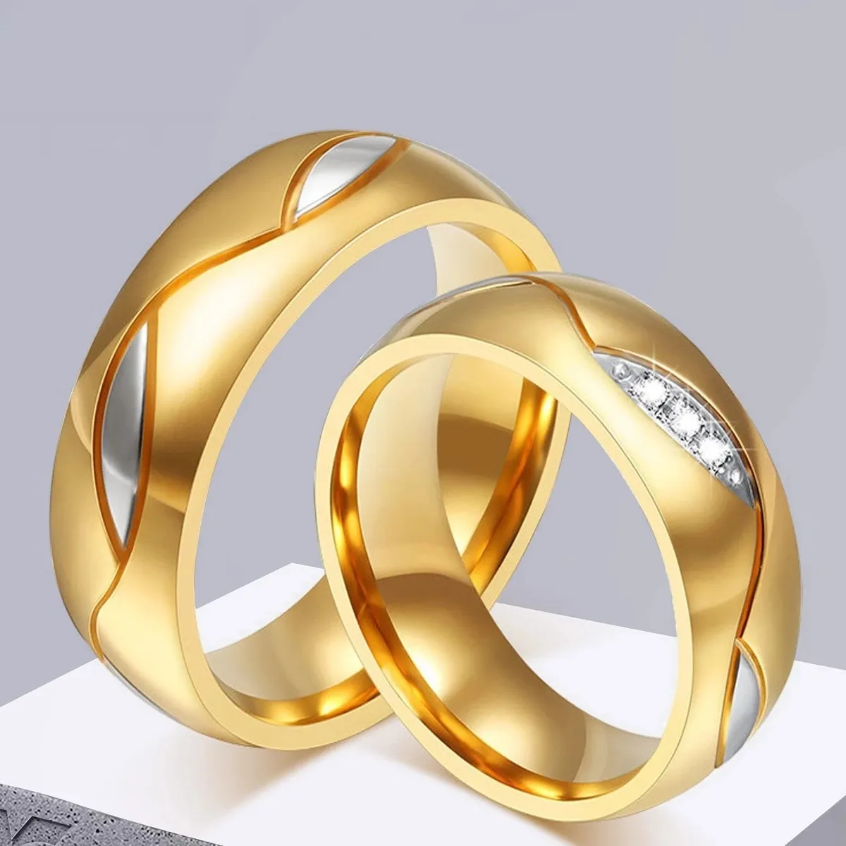 GENERICO - Anillo Matrimonio Alianzas Forever Mujer Bañado Oro 18K Novia Genieka