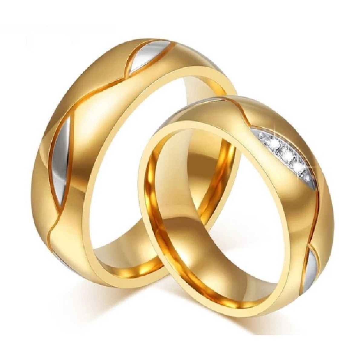 GENERICO - Aro Alianzas Matrimonio  Forever Mujer Bañado Oro 18K Novia Genieka