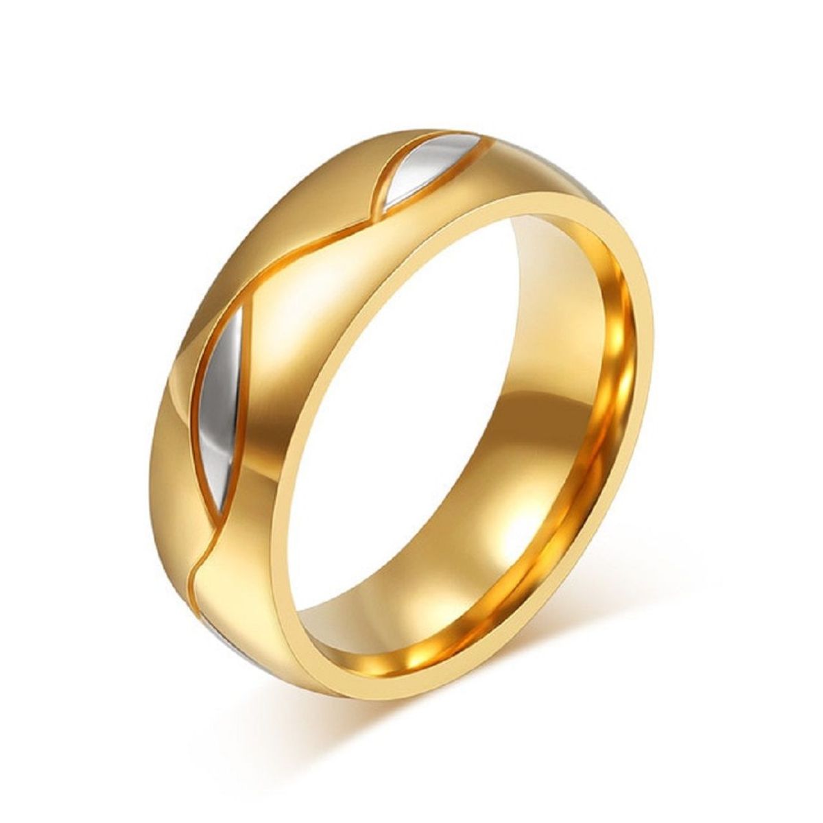 GENERICO - Aro de Matrimonio Alianzas Forever Hombre Bañado Oro 18K Genieka