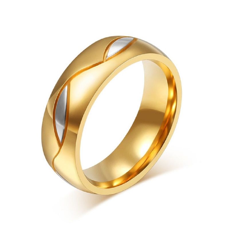 GENERICO - Aro de Matrimonio Alianzas Forever Hombre Bañado Oro 18K Genieka