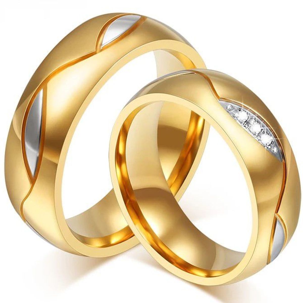 GENERICO - Aro de Matrimonio Alianzas Forever Hombre Bañado Oro 18K Genieka