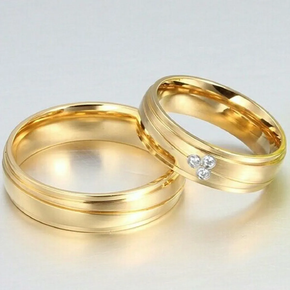 GENERICO - Aro Alianzas de Matrimonio  Deluxe Mujer Bañado Oro18K Novia Genieka