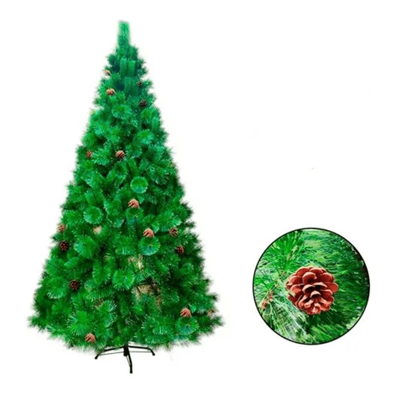 GENERICO - Árbol PINO de Navidad 1.50 cm con piñas decorativas