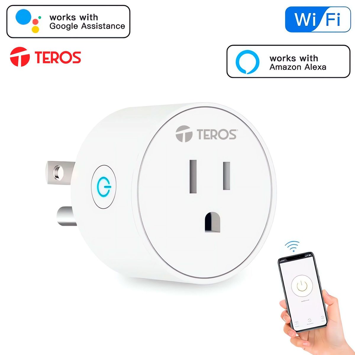 TEROS - Enchufe Tomacorriente Inteligente Smart 10a Teros Wifi Alexa