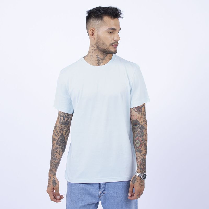 BHEVSK - Polo básico celeste hombre